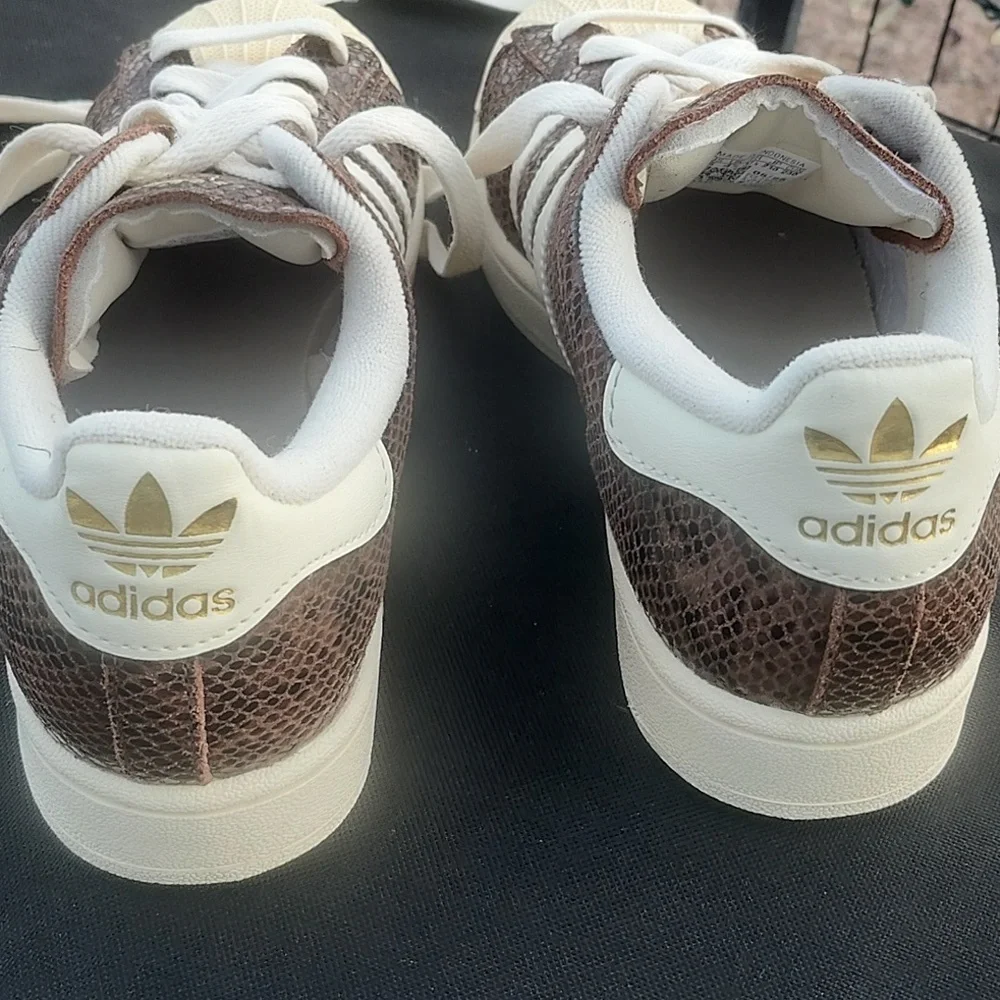 Adidas Superstar II Athletic Shoe Size 6 EUC Brown/Cream/Alumina Brown Snakeskin - Picture 6 of 16